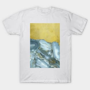 Marble Agate Slices Crystal Geode Gold T-Shirt